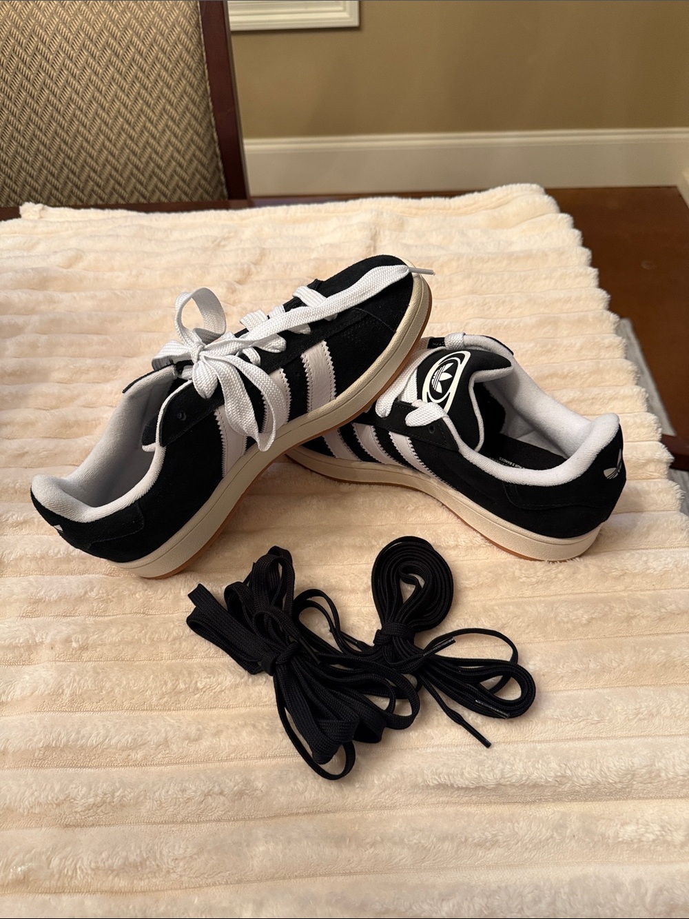 adidas Women’s Black & White Suede Low-Top Sneakers